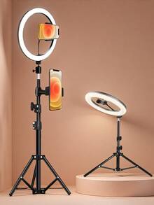 10 Inch USB Powered Selfie Light - Ring Light With Stand And Phone Holder - 43 Inch Phone Tripod With Light, Professional LED Ring Light For Video Recording/Makeup/Streaming-Gifts For Yourself/Friends Suitable For Photography, Video Recording, Live Streaming, Zoom Meeting, Vlogging, With Stand Photography Video Recording Live Streaming Room Meeting Vlogging Phone Light - Multicolor - View 2