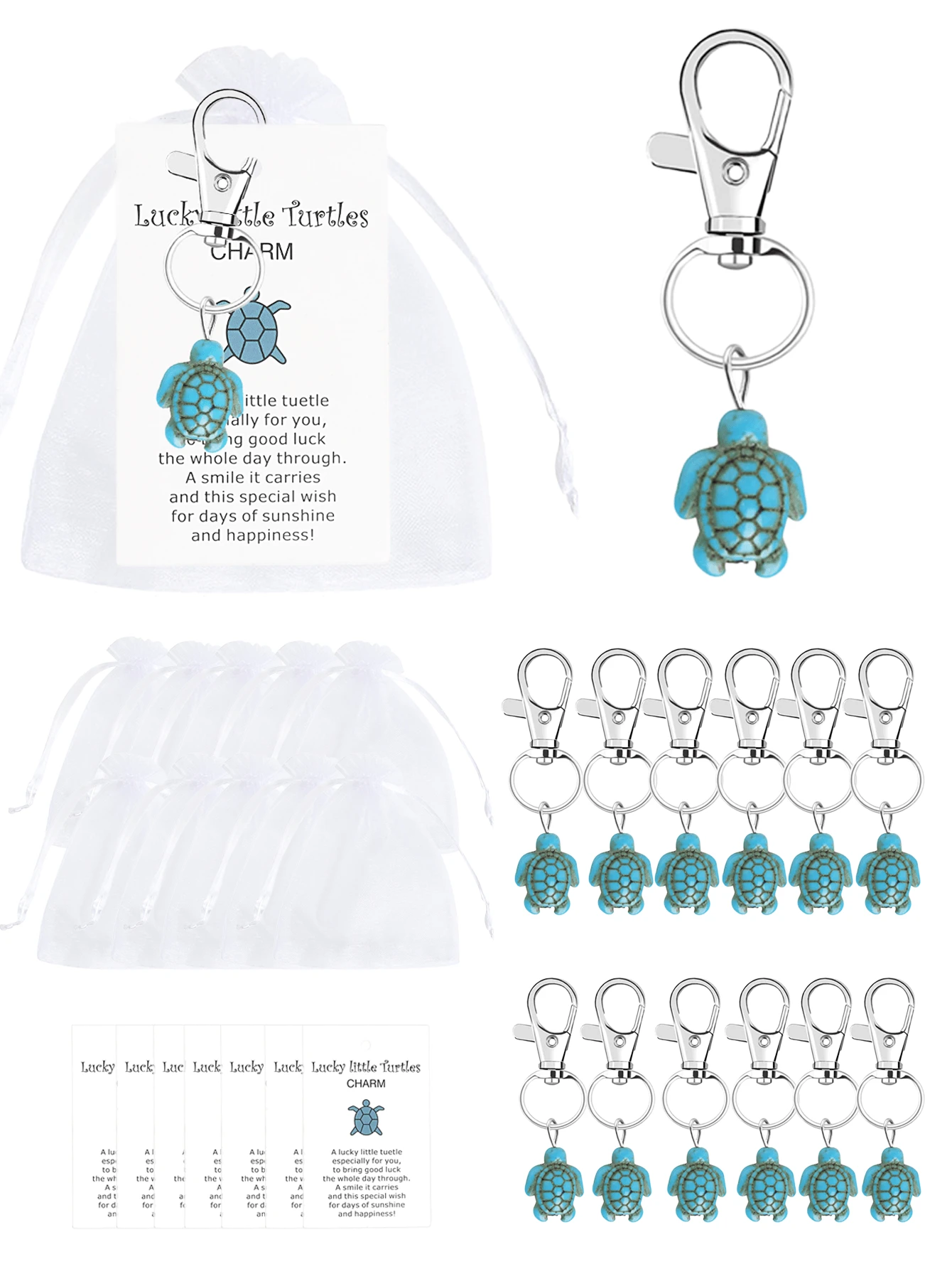 1PC Travel Turtle Keychain,Travel TurtlNo Matter Where You Go.No Matter Where You Roam.May This Turtlo Journey With You,Andsafely Bringyou Home!Comes With Lucky Turtle Greeting Card And Organza Bag - Multicolor - View 1