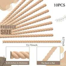 10 thanh/40cm hạt gỗ tự nhiên trang trí - Viền cuộn bán nguyệt, thích hợp cho trang trí nhà cửa DIY, tủ, đồ nội thất, tấm ốp, kệ, cửa, tường, khung cửa sổ - Đồ thủ công bằng gỗ chưa hoàn thiện, bề mặt nhẵn, vân gỗ rõ nét. - Nhiều màu - Xem 3