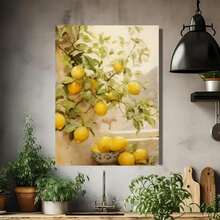 Framed 1pc Framed Lemon Tree Wall Art Print - Modern Classic Style With Durable Polystyrene Frame, Vibrant Yellow Lemons & Green Leaves Design For Living Room, Bedroom, Office Decor - Indoor/Outdoor Use, Perfect Birthday Holiday Gift, Indoor Decoration | Living Room Accent | Elegant Design, Lemon Kitchen Decor - Framed - 查看 6