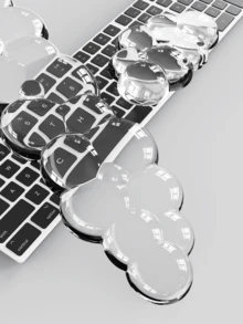 1 Set Of Crystal Transparent Cloud Wrist Pads, Used For Mouse Pads, Keyboard Palm Pads, Wrist Support Pads - Cool And Comfortable