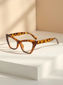 1pc Retro Black Frame Lightweight Glasses, Suitable For Square/Round Face, Unisex Fashion Eyewear - Multicolor - View 12