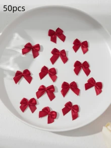 30/50/100 chiếc nơ ruy băng tự làm phụ kiện quà tặng thủ công nơ ruy băng satin mini cho giày dép, quần áo, trang trí hộp quà, hoa nơ thủ công, nơ đóng gói quà tặng, phụ kiện đồ lót và tất - Màu Đỏ Sâu - Xem 6