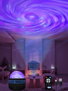 2-In-1 Northern Lights & Ocean Wave Projector With Remote Control, Party Lighting Projector, Home Decor LED Color Changing Lamp, Birthday & Valentine's Day Gift - Multicolor - View 5