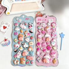 1张3D可爱动物软萌捏捏乐贴纸,卡通装饰贴纸,两种款式可选,适用于贴纸簿、笔记本电脑、冰箱,以及DIY手机壳装饰。是家居装饰、生日、派对、婚礼和母亲节礼物的完美之选。 - 3D浮雕貼紙 - 查看 3