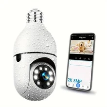 4PCS 5MP Light Bulb Security Camera -2.4GHz WiFi 3K Security Cameras Wireless Outdoor Motion Detection And Alarm,Two-Way Talk,Color Night Vision,Human Detection, Bulb Camera - White - View 13