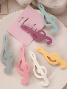 6/1pc Polka Dot & Musical Note Design Hair Clips, Unique & Fun Hair Accessories, Solid Color Note Hair Clips, Cute & Sweet For Girls, Striped Duck Clip Bangs Hairpins, Holiday Gift Hair Decorations, Suitable For Parties And Events, Head Accesssories - Multicolor - View 13