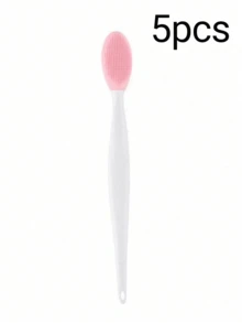 Silicone Facial Cleansing Brush - Gentle Nose & Lip Exfoliating Tool, Soft Dual-Sided Exfoliating Face Scrubber, Formaldehyde-Free, Unscented, For Blackhead And Nose Hair Removal, Gentle Cleansing, ABS Plastic Handles For All Skin Types