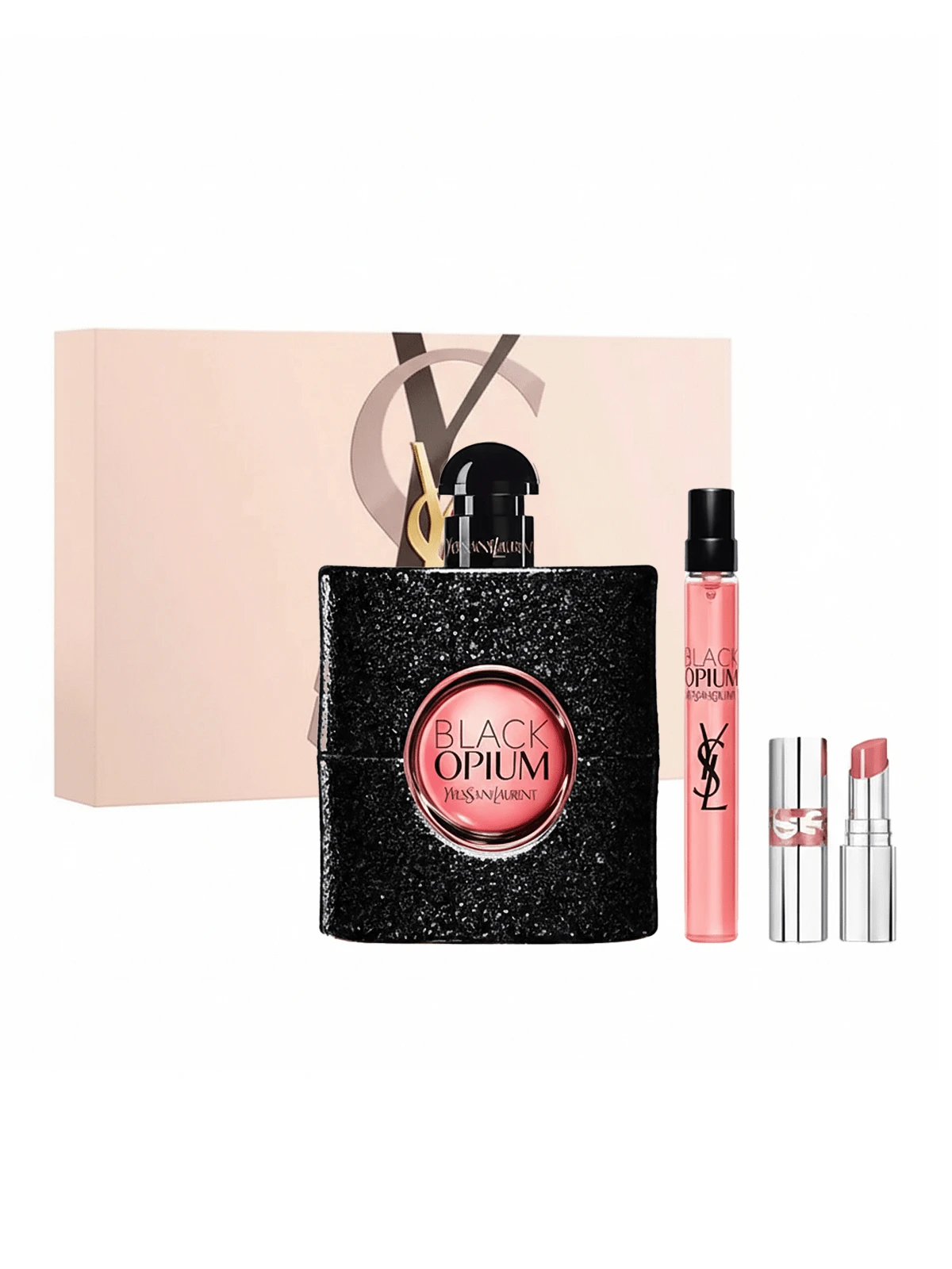 Yves Saint Laurent Bộ 3 chai nước hoa Black Opium dành cho nữ (EDP 90ml + EDP 10ml + Son môi mini 1.3g) 3oz/90ml+0.3oz/10ml+0.04oz/1.3g - nhiều mùi hương - Xem 1