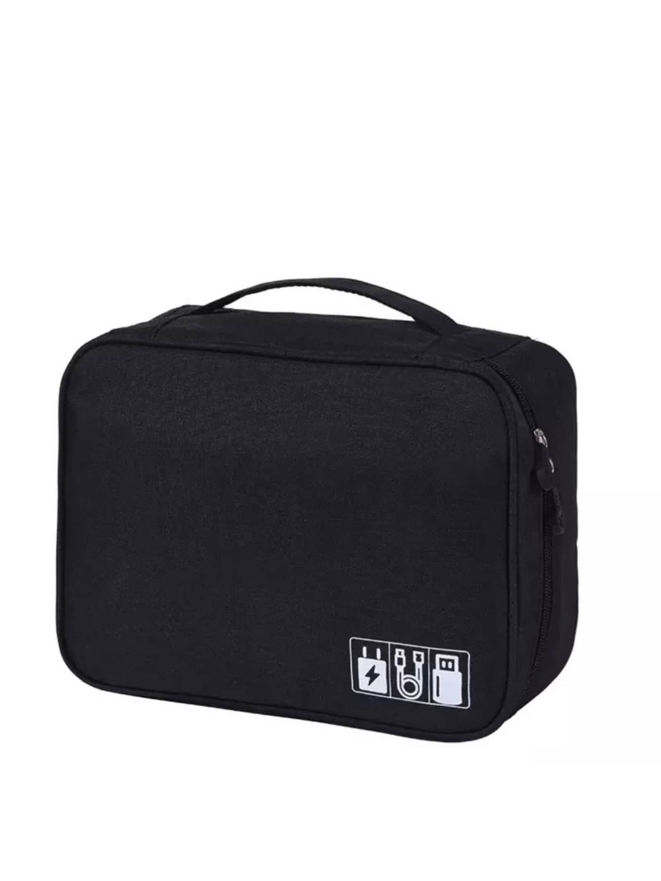 Waterproof Cable Storage Bag Portable Digital Electronic Organizer USB Cable Data Charger Plug Storage Bag - màu đen - Xem 1