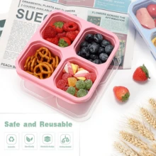 4/8PCS Food Crisper With Cutlery And Lid, Material, Snack Box, Fruit, Lye Bread, Travel Lunch Box, Reusable, Christmas, Halloween Gifts - 8 Items - View 2