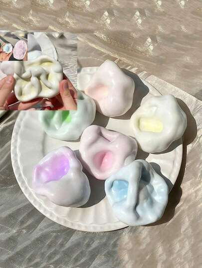 1/2/5/10pcs Forgeable Ice Skin Sticky Rice And Vegetable Roll Can Be Embossed, Lifelike Mochi, Good Touch, Pressure Relief, Theme Party