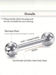 5 件随机颜色舌环饰品，时尚夜光眼形舌环，适合女性日常佩戴