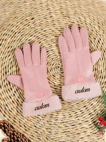 1 Pair Customized Couple Gloves, Personalized Photo Christmas Gift, Women's Gloves, Men's Winter Gift, Gift For Girlfriend, Christmas Gift, New Year Gift - Item 1 - View 5