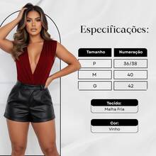 Women Bodysuits - 酒紅色 - 查看 3