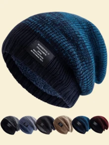 JZML 1 chiếc mũ len dệt kim mềm mại ấm áp họa tiết chữ Unisex dùng cho hoạt động trượt tuyết ngoài trời mùa đông - A - Xem 7