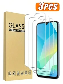 3片装9H钢化玻璃屏幕保护膜，兼容三星Galaxy A16 5G A34 A25 A55 A56 A05，高清透明防刮花，无气泡，适用于Galaxy A16的屏幕保护膜 - 無色 - 查看 13