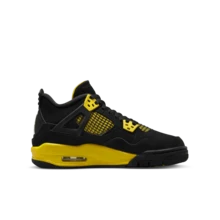 耐克 Air Jordan 4 Retro BG 女款运动鞋，休闲鞋 408452-017 - 黑/灰 - 查看 4