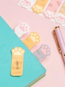 1张可爱猫爪造型便签纸，创意可重复使用备忘录，适合儿童和女性