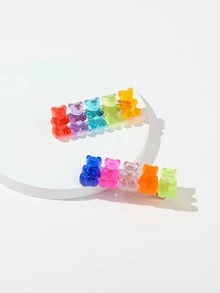 2pcs Bear Decor Hair Clip Claw Clips Hair Claws Hair Barrettes, School Stuff, Hair Accessories - Multicolor - View 6