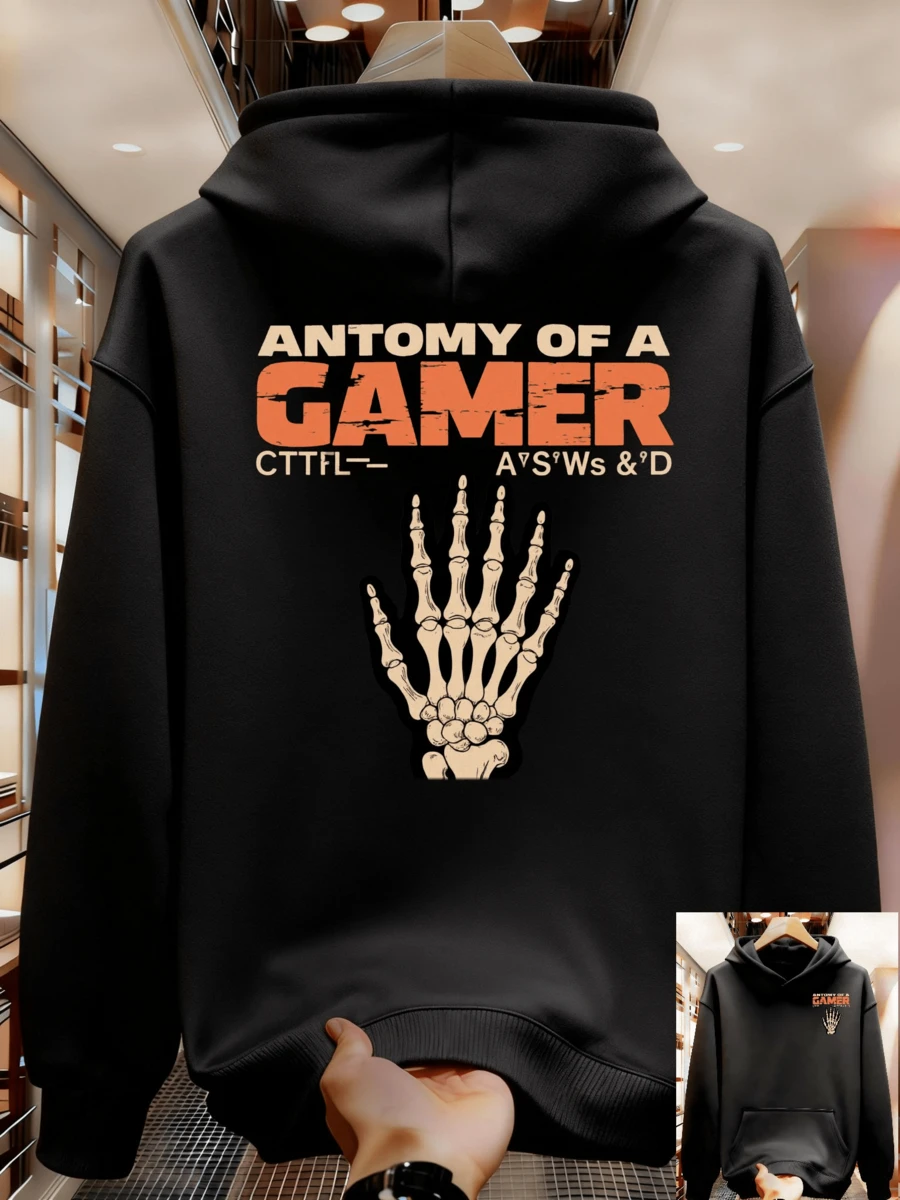 Sudadera de estilo urbano para hombres - Negro - Ver 1