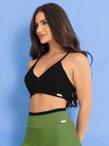 Women's Fitness Set: Gym Top, Leggings, Glow, Tarelles - 墨綠色 - 查看 2