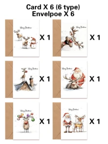 24/12 tấm thiệp Giáng sinh vui nhộn WhimsyWorks kèm phong bì - Nhiều mẫu thiết kế ngày lễ phù hợp cho gia đình, bạn bè và đồng nghiệp - Bên trong để trống để ghi lời nhắn cá nhân - Phù hợp cho các dịp năm mới, chúc mừng và cảm ơn - Bộ - Xem 13