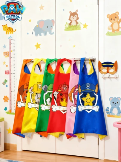  2pcs Paw Patrol Cape, Double-Layer Role-Playing Ryder, Daily Aqi Superhero Cape, The Best Holiday Gift For Your Friends On Valentine's Day, New Year's Day And Ramadan, Party Atmosphere Decoration, Perfect Party Decoration, Home Decoration Ornaments