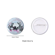 1 Stück 4,4 cm/1,73 Zoll Retro 80er Jahre Discokugel Anstecknadel, Knopfbrosche, Kleidungszubehör, Taschenzubehör, geeignet zum Sammeln, interessante Geschenke für Freunde