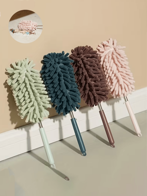 Plumero de microfibra con mango - Plumero de limpieza profunda de alta resistencia, mini plumero, adecuado para el hogar y el automóvil, se puede usar en muebles, vehículos, ropa y decoración del hogar - No se necesita electricidad, duradero y portátil, ideal para el hogar y uso diario - Especialmente adecuado para limpiar rincones de difícil acceso.