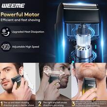 WEEME 男士渐变金/蓝电动剃须刀 - 可充电无线理容工具，带 USB 充电端口，配备精密刀片，适合短胡茬，小巧便携，是旅行的理想之选 - 父亲节或其他场合送给爸爸、丈夫或男朋友的完美礼物。 - 彩色 - 查看 10