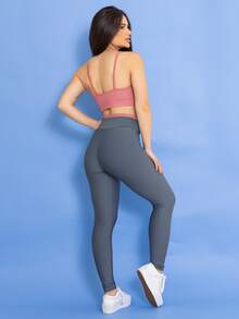 Women's Glow Gym Fitness Set Top Leggings Tarelles Sportswear - 深灰色 - 查看 5