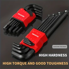 六角扳手套装，长柄球头六角扳手套装 - 握感舒适，金属材质，包含球头和星头六角套筒。适用于各种自行车维修保养以及家庭和工业环境下的DIY维修项目。是家庭工作室必备的实用工具，也是送给男士的绝佳礼物！ - 彩色 - 查看 2