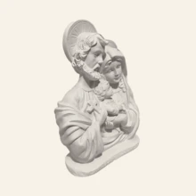 Image Of The Holy Family With Halo, 17cm, Raw Plaster - 白色 - 查看 5