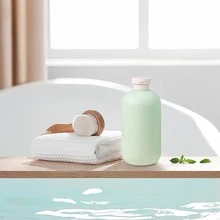 1pc 200ml Squeeze Bottle With Flip Cap, Refillable Plastic Travel Bottle Suitable For Cream, Lotion, Shampoo, Conditioner - Green - View 5