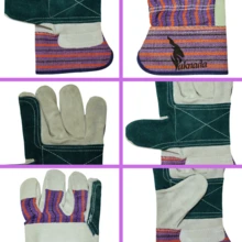 PAKNADA Cowhide Green Work Gloves 12Pairs Double Palm Durable Safety Comfortable Industrial Warehouse Outdoor And Home Improvement Task - one-size - View 6