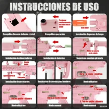 Pistola de hidrogel, Lanzadores de Bolas de Gel para Niños, Pistola de juguete, Pistola de agua, Juguete para aire libre, Regalos de cumpleaños para niños regalos de Navidad para el día del niño 3 Reyes Los favoritos de los niños Regalos de los padres - M4 negro - Ver 2