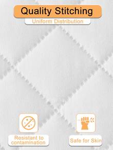 Anqianny 1 pieza Protector de colchón acolchado de 3 capas, 100% impermeable, suave y transpirable, se ajusta a cama individual o doble (no incluye funda de almohada) - Blanco - Ver 2