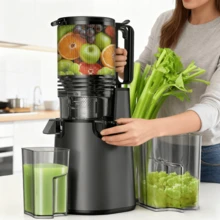 Cold Press Juicer Machines, Compact Small Slow Masticating Juicer With Large Chute For Whole Fruits & Vegetables, Easy To Clean & Quiet Juice Extractor,Space Saving Design,99% Juice Yield, Kitchen Appliance - US A Type Plug(110-127V) - View 2