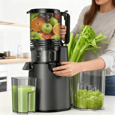 Cold Press Juicer Machines, Compact Small Slow Masticating Juicer With Large Chute For Whole Fruits & Vegetables, Easy To Clean & Quiet Juice Extractor,Space Saving Design,99% Juice Yield, Kitchen Appliance