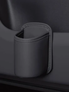 PU皮革车载杯架收纳盒 - 二合一车载饮料架和储物盒，汽车配件收纳盒，可放置手机/钥匙/硬币，高级汽车内饰收纳盒（橙色/黑色） - 彩色 - 查看 11