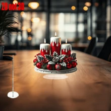 1 قطعة ديكور شمعة عيد الميلاد الأنيقة من الأكريليك، زخرفة متعددة الوظائف للمكتب والمنزل والغرفة والمقهى - هدية مثالية لجو أعياد الميلاد - متعدد الألوان - مشاهدة 5