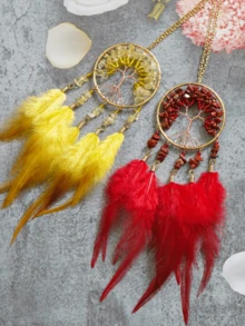 1pc Crystal Stone Tree Of Life Car Pendant, Luxury Minimalist Car Hanging Decor, Unique Gift For Women - Multicolor - View 13