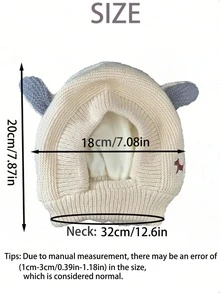 1PC Mũ trùm đầu hình tai thỏ màu trơn ấm áp và chống gió cho thú cưng dùng hàng ngày cho chó lớn - Màu be - Xem 2