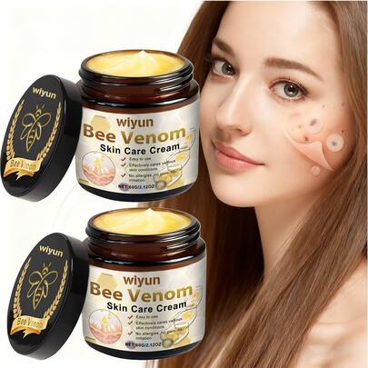 wiyun Bee Venoms Care Cream 60g/2.12oz - Gentle Formula For Sensitive, Dry & Oily Skin, Helps Improve Skin Texture And Support Revitalized Appearance, Moisturizing Face Cream For Daily Skincare