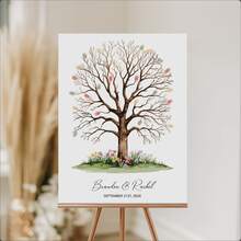 Cây lưu niệm in dấu vân tay trên vải canvas, trang trí đám cưới độc đáo, cây in dấu vân tay cá nhân hóa, tình yêu vĩnh cửu. - Nhiều màu - Xem 3