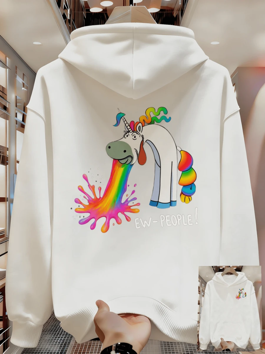Sudadera Casual con Patrón Geométrico para Hombre - Poliéster Lavable aáquina con Bolsillo Canguro | Elección Perfecta para la Temporada de Primavera y Otoño Sudadera con Capucha para Hombre - Blanco - Ver 1