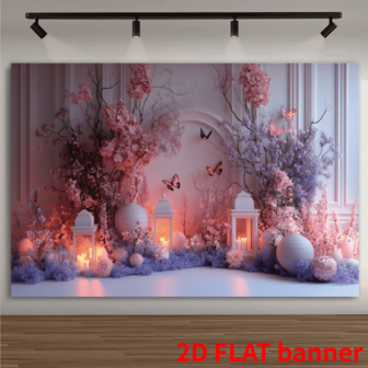 2D Flat, Gorgeous Style Butterfly Party Background Fabric, Polyester Material, Purple Background, Rectangular Photography Background, Bohemian Style, With Purple Butterflies And Flowers, Suitable For Birthday And Wedding Decoration, Living Room And Bedroom Decoration, Office Decoration, Multi-Season Use, Gift-Giving, Photo Booth Props, Multiple Sizes Available