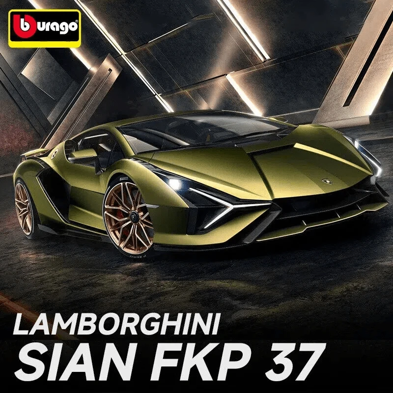 Mô hình xe thể thao  FKP37 tỷ lệ 1:64 Burago, Đồ chơi xe hợp kim đúc, Quà tặng cho bé trai, Đồ sưu tầm - màu xanh lá - Xem 1