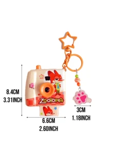 Nick Fun 相机钥匙扣 - 可爱投影仪钥匙圈，带爪印细节，可装饰包包/钥匙，趣味新奇，适合女孩和粉丝，日常使用/送礼佳品，动漫风带灯挂饰 - 尼克 - 查看 4